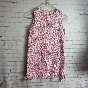 Lilly Pulitzer girls size 12 pink floral ruffle print shift dress